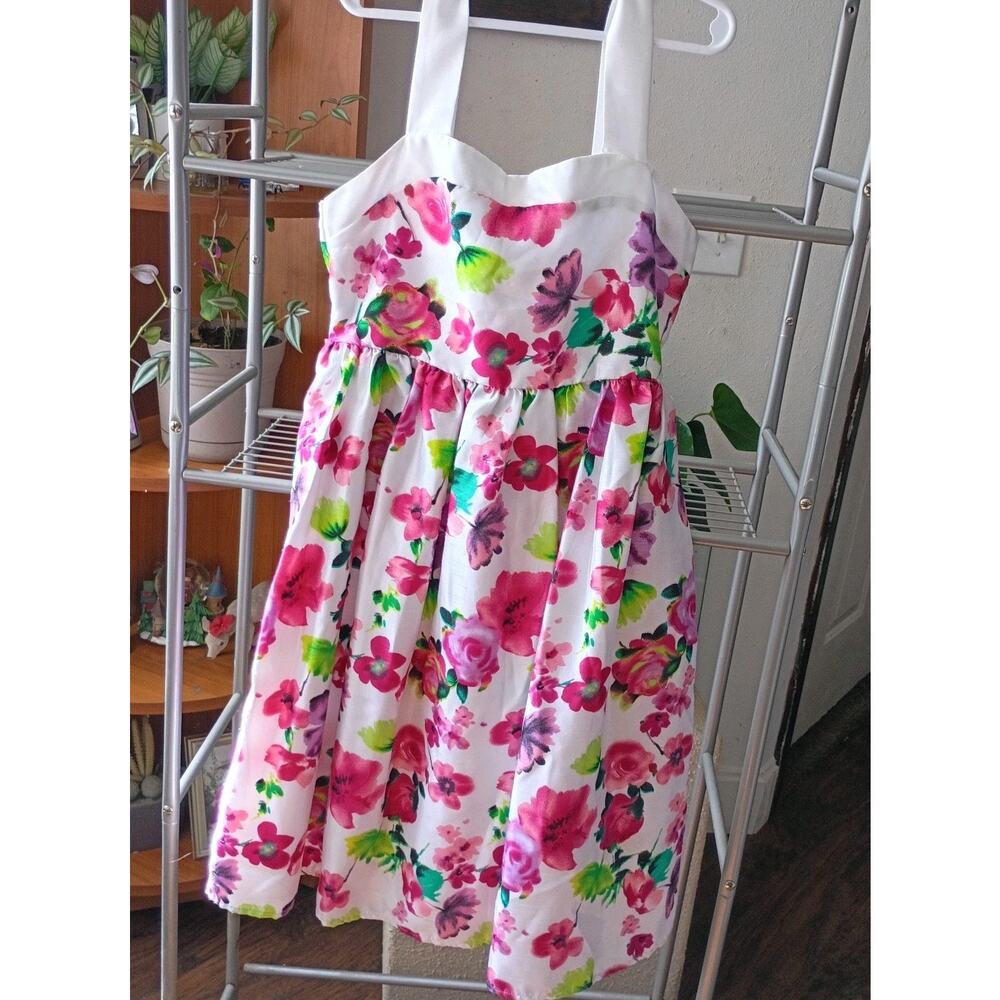 Cherokee Dress Girl Floral Size 12 Pink And White